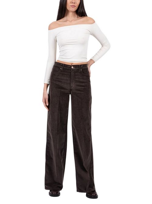 pantalone donna largo in velluto duemilarighe marrone Atelier Cigala's | 138-TVS23133